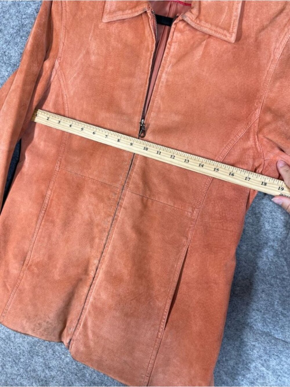 Vintage Anne Klein Leather Jacket Medium Zip Moto Minimalist Western Festival - Picture 15 of 16